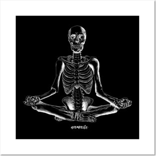 Namaste Skeleton Yoga Posters and Art